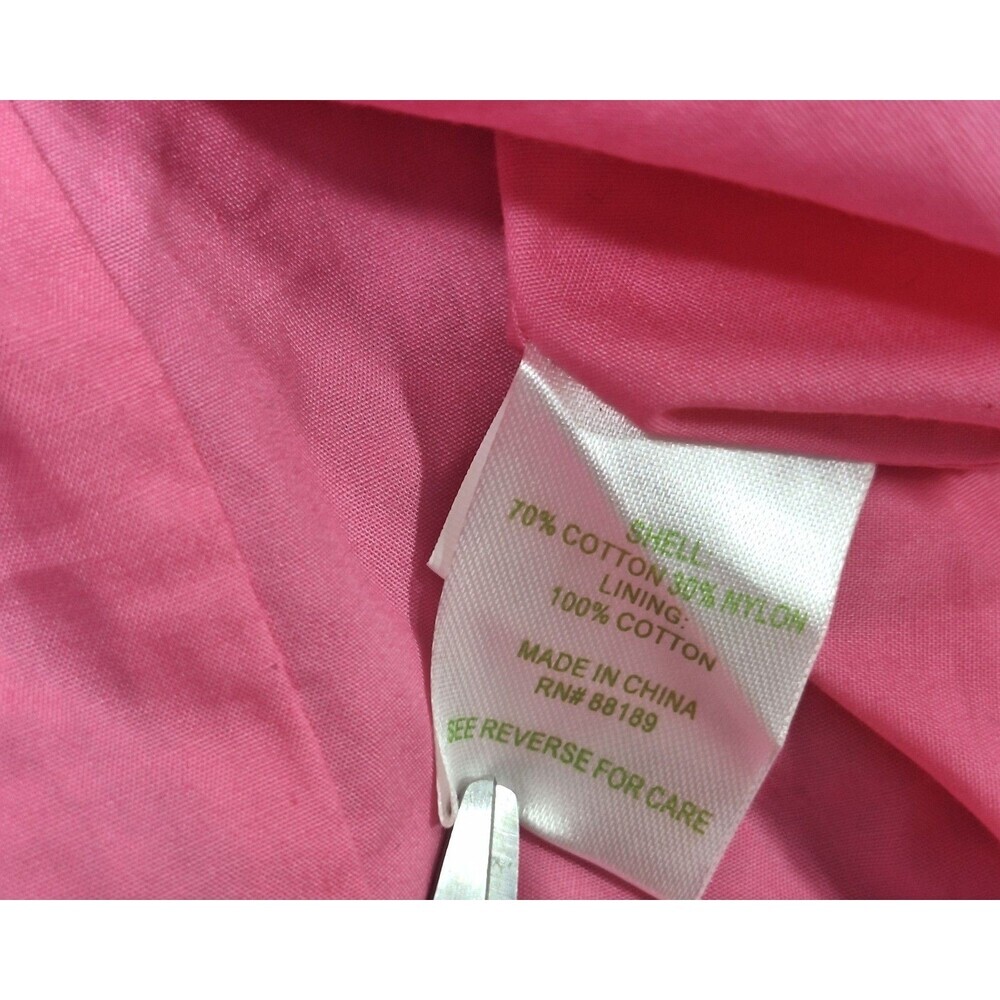 Lilly Pulitzer Pink Floral Eyelet Strapless Tiered Ruffle Mini Dress Size 6 - Picture 8 of 10